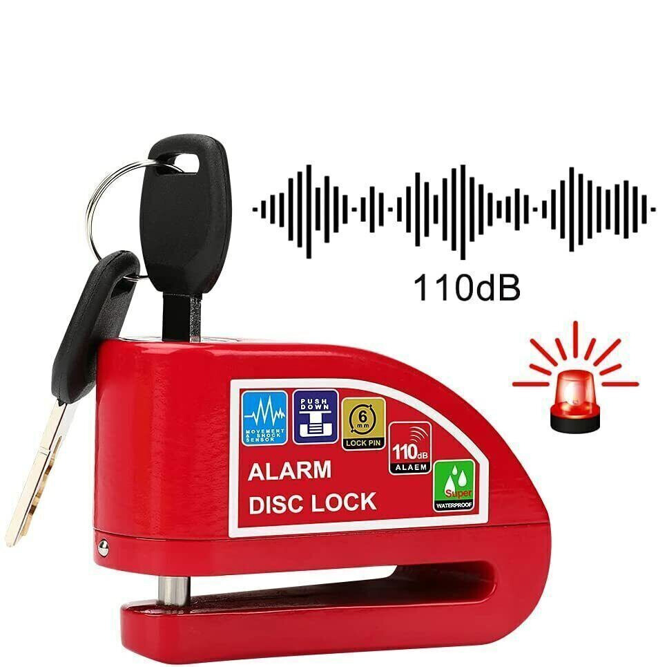 Antivol Moto Avec Alarme 110 DB CIRULLI - Bloque Disque étanche, Câble 1,1 M, Pour Moto, Scooter, Vélo à Disques